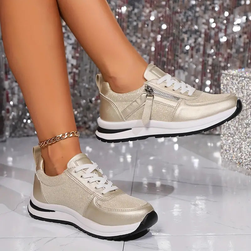Damen Sneaker Regular Fit Freizeit Modern Elegant