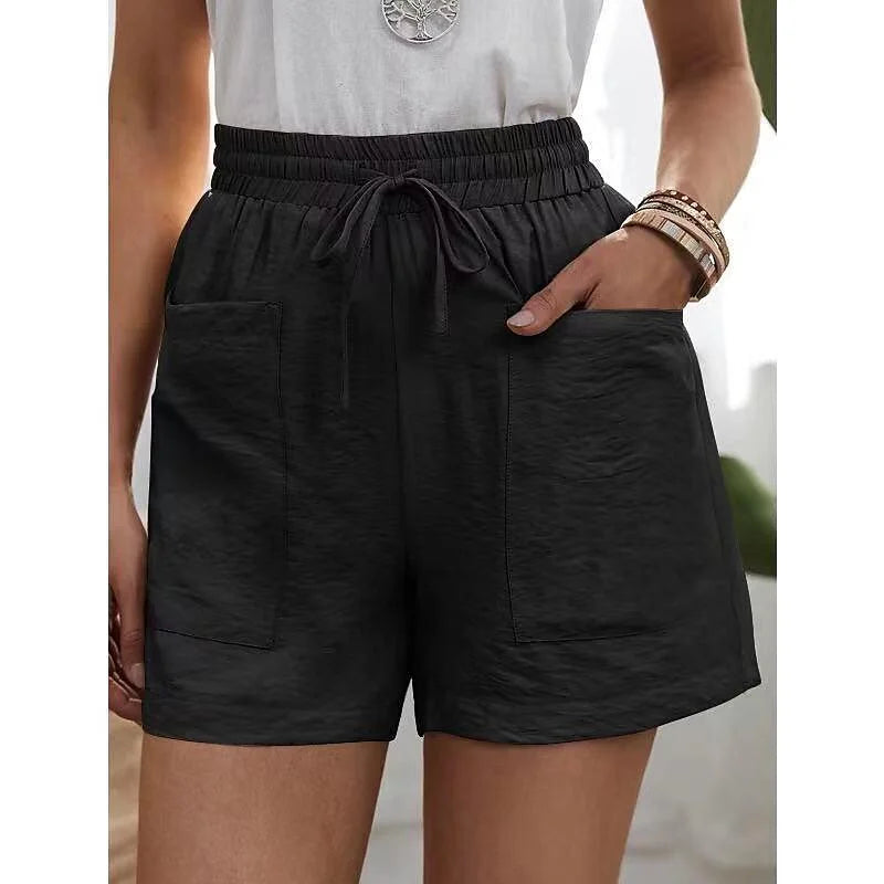 Damen Shorts High Waist Elastisch Casual Sommer