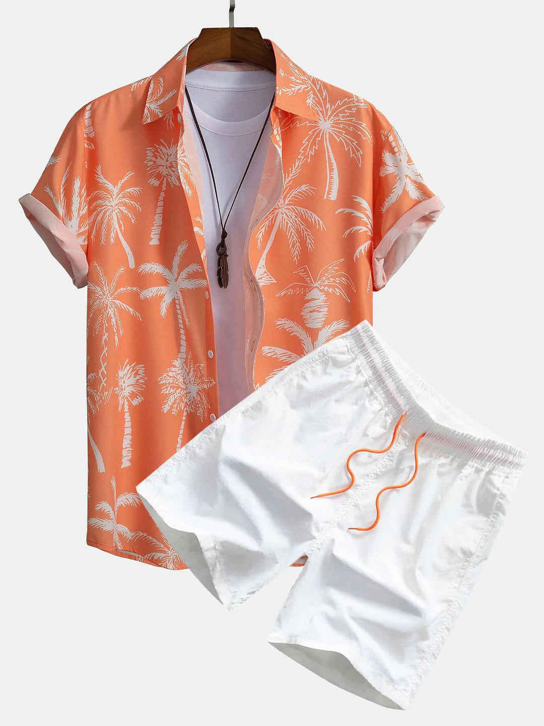 Rudi | Herren Sommer Freizeit Set Relaxed Fit Kurzarmhemd und Shorts