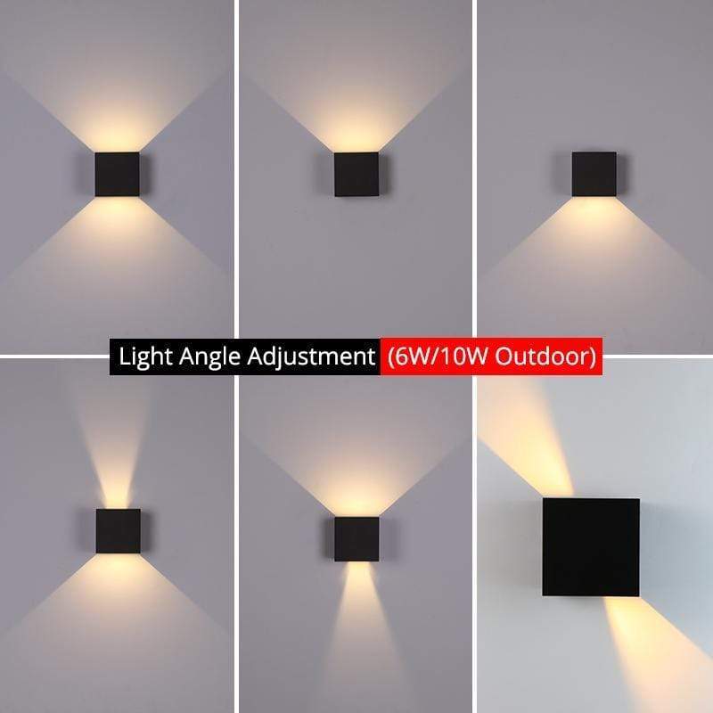 Verstellbare LED-Außenwandlampe Quadrat Modern Garten