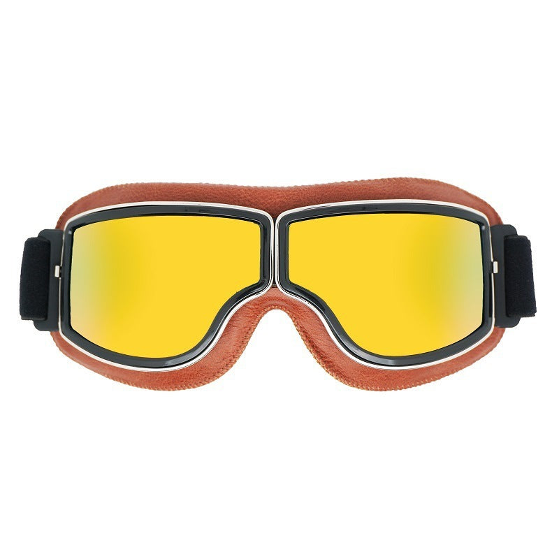 Leonard | Retro Motorradbrille Herren Polarisiert UV-Schutz Freizeit Vintage Pilotenbrille