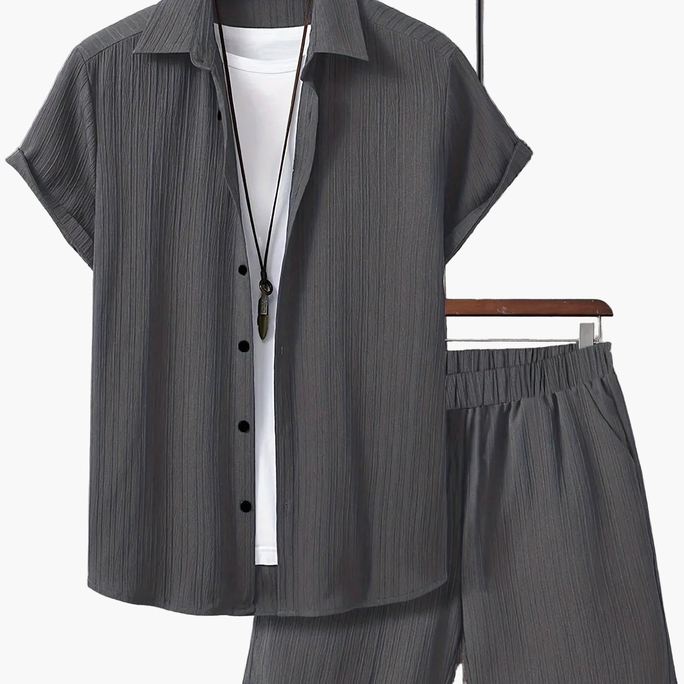Callan | Herren Freizeit Set Relaxed Fit Kurzarm Hemd & Shorts Sommer
