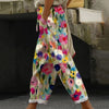 Damen Hose Blumenprint Relaxed Fit Freizeit mit Taschen