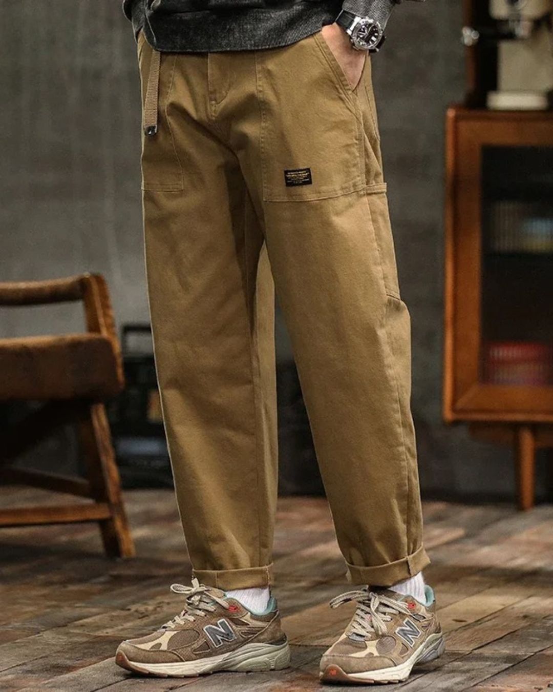 Herren Robuste Cargo-Hosen mit Taschenpaneelen