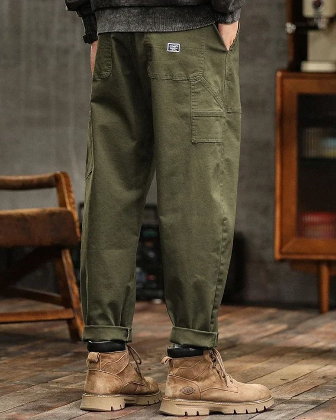 Herren Robuste Cargo-Hosen mit Taschenpaneelen