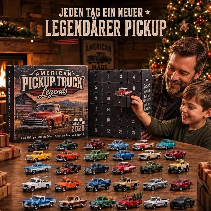 Adventskalender mit 24 klassischen Miniaturautos und Motorrädern
