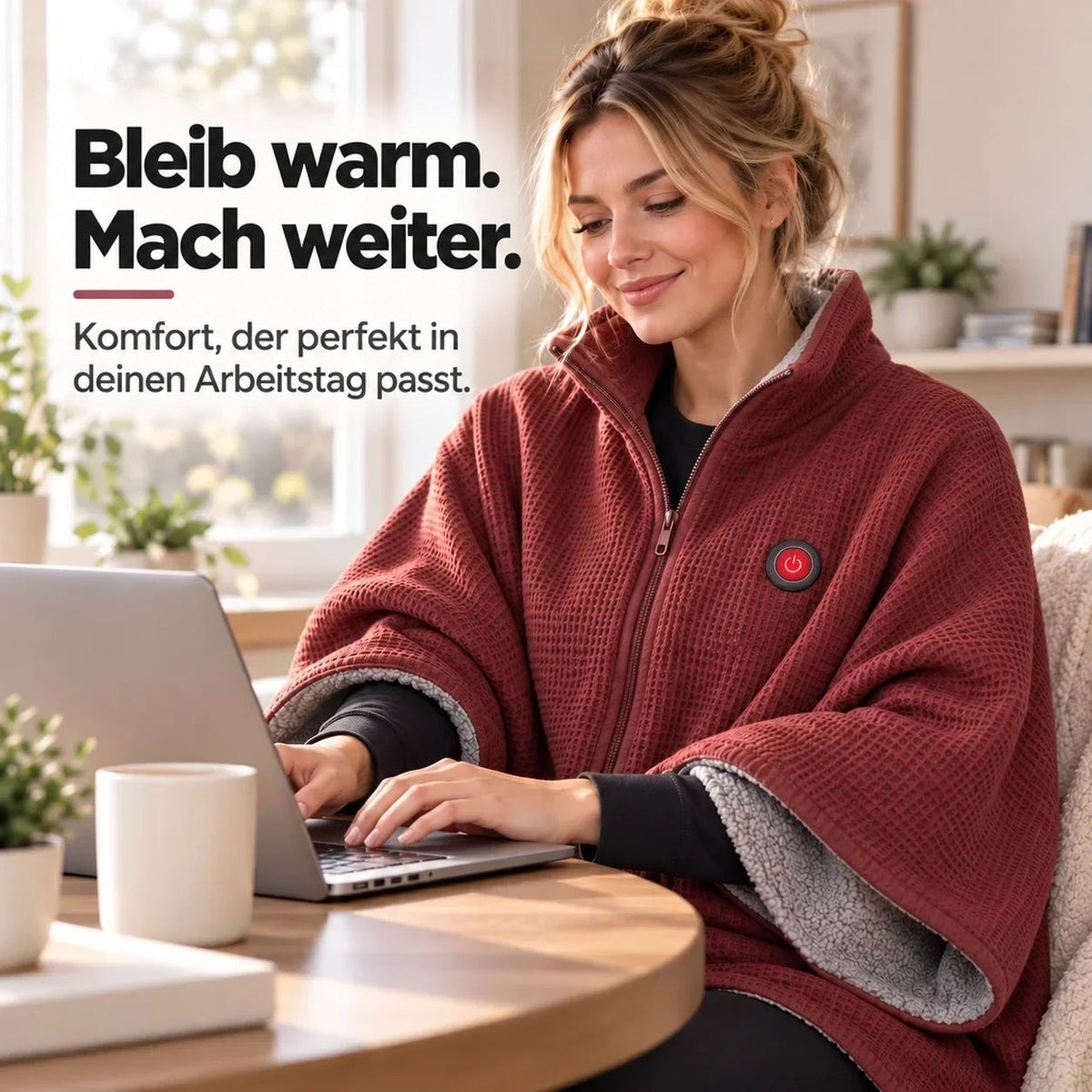 Beheizte Decke Tragbar 3 Stufen USB Wohnzimmer & Büro