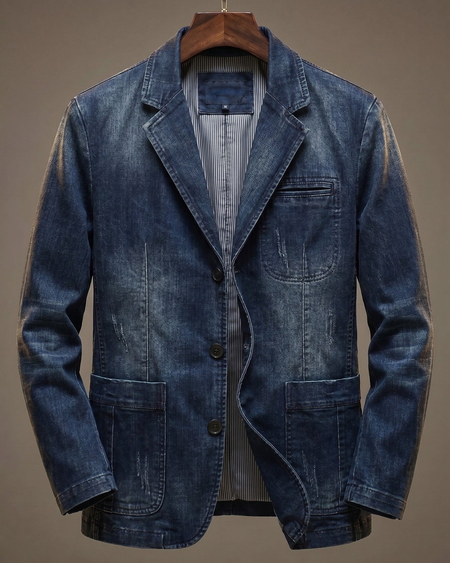 Blazer Herren Slim Fit Freizeit aus schwerem Denim