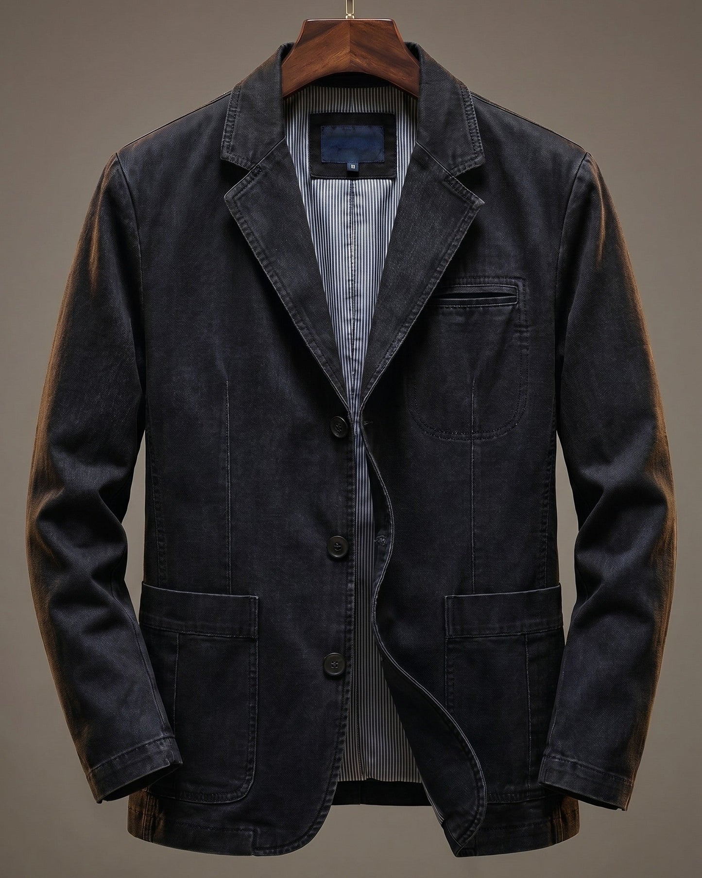 Blazer Herren Slim Fit Freizeit aus schwerem Denim