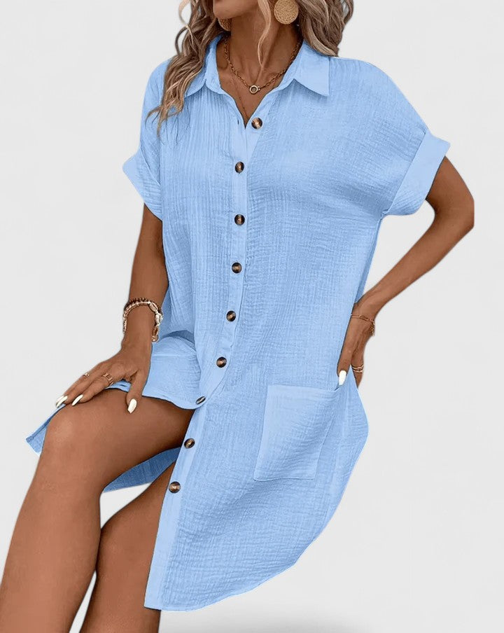 Damen Midi-Kleid Relaxed Fit Freizeit Sommer