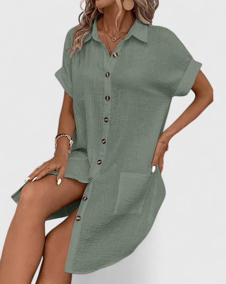 Damen Midi-Kleid Relaxed Fit Freizeit Sommer