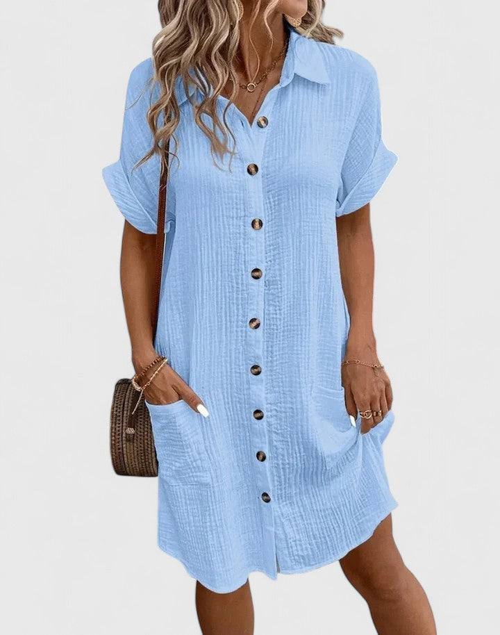 Damen Midi-Kleid Relaxed Fit Freizeit Sommer