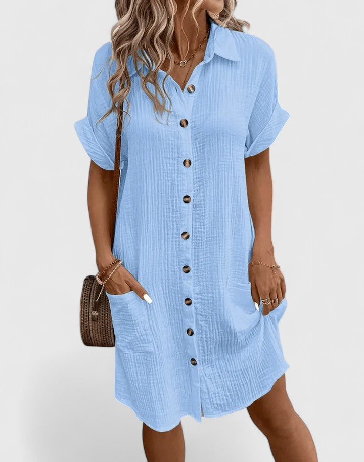 Damen Midi-Kleid Relaxed Fit Freizeit Sommer