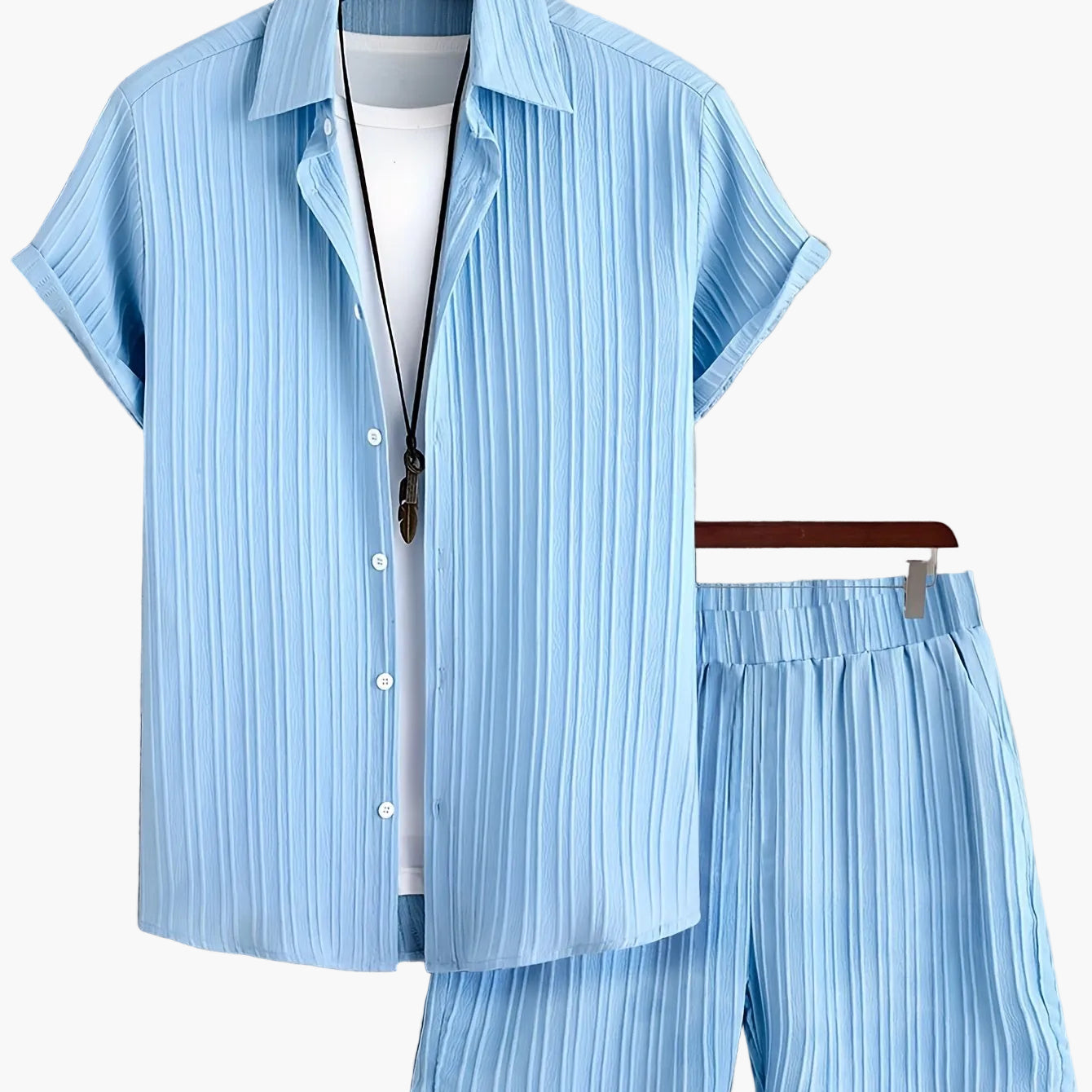 Callan | Herren Freizeit Set Relaxed Fit Kurzarm Hemd & Shorts Sommer