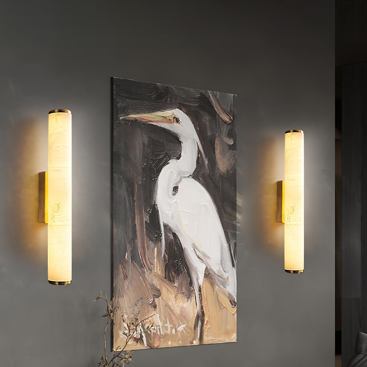 Wandleuchte Minimalistisch Kupfer Marmor LED Wohnzimmer