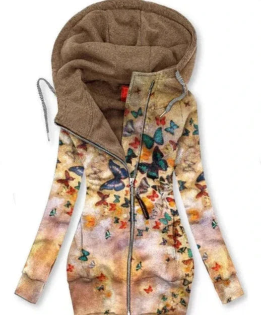 Maria I Damen Cardigan Relaxed Fit Freizeit mit Schmetterlingsmotiv