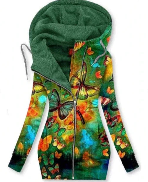 Maria I Damen Cardigan Relaxed Fit Freizeit mit Schmetterlingsmotiv
