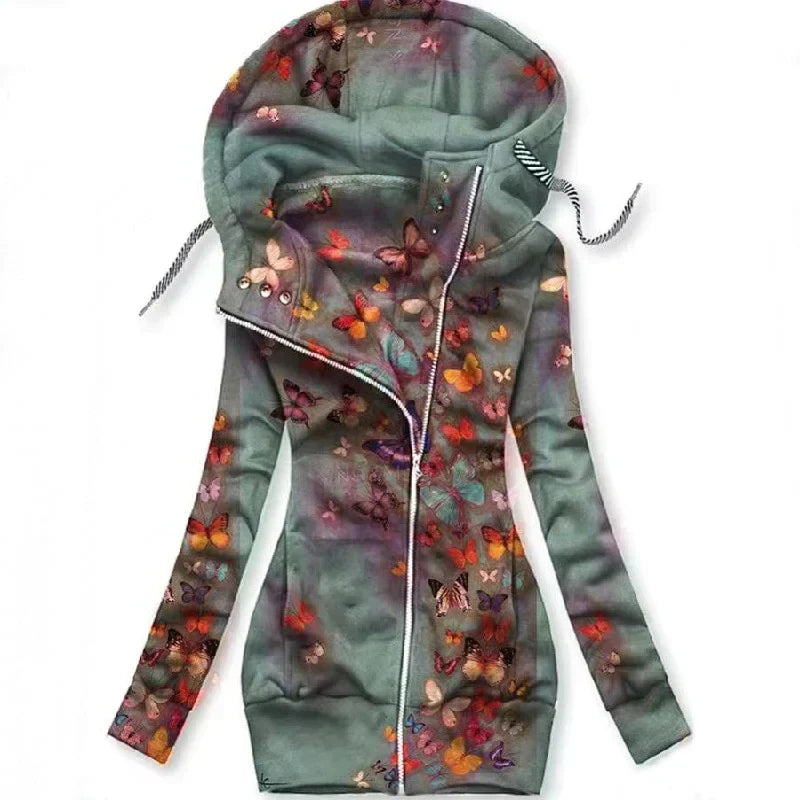 Maria I Damen Cardigan Relaxed Fit Freizeit mit Schmetterlingsmotiv