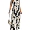 Damen Jumpsuit Slim Fit Freizeit Neckholder abstrakter Print weit