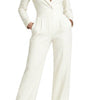Damen Jumpsuit Slim Fit mit Reverskragen und weitem Bein Freizeit