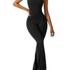Damen Jumpsuit Slim Fit mit offenem Rücken und ausgestellten Beinen