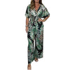 Damen Jumpsuit Regular Fit Freizeit mit botanischem Print und weitem Bein