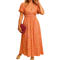 Milly | Damen Kleid Regular Fit Freizeit mit V-Ausschnitt und Blumenmuster