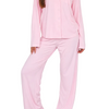 Damen Pyjama-Set Regular Fit Freizeit mit Knopfleiste und Reverskragen