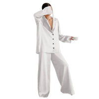 Damen Zweiteiliges Set Oversize Casual mit Hemd und weiter Hose
