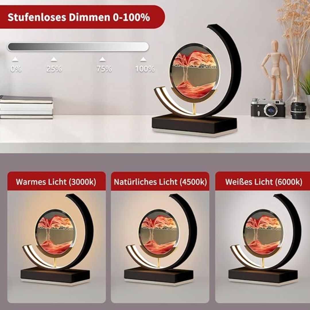 LED Sandbild Tischlampe Modern Deko Wohnzimmer