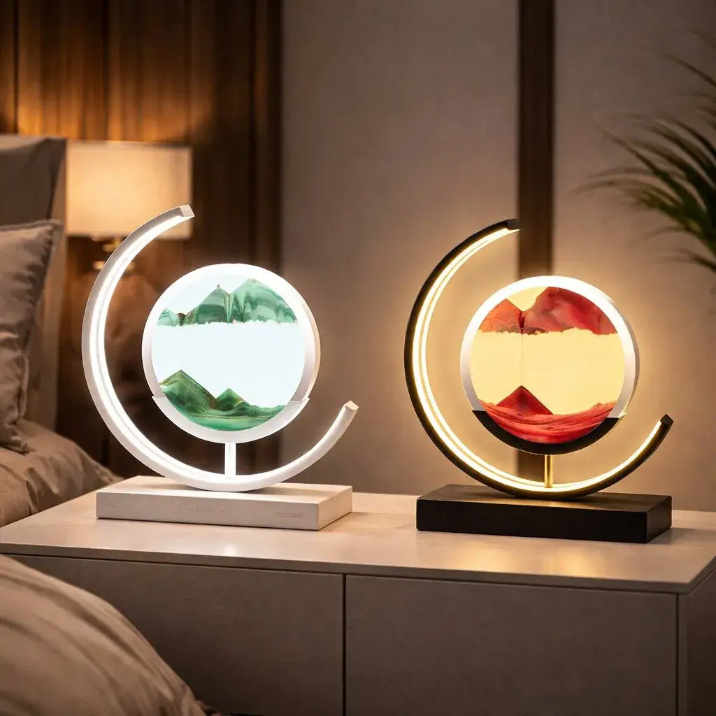 LED Sandbild Tischlampe Modern Deko Wohnzimmer