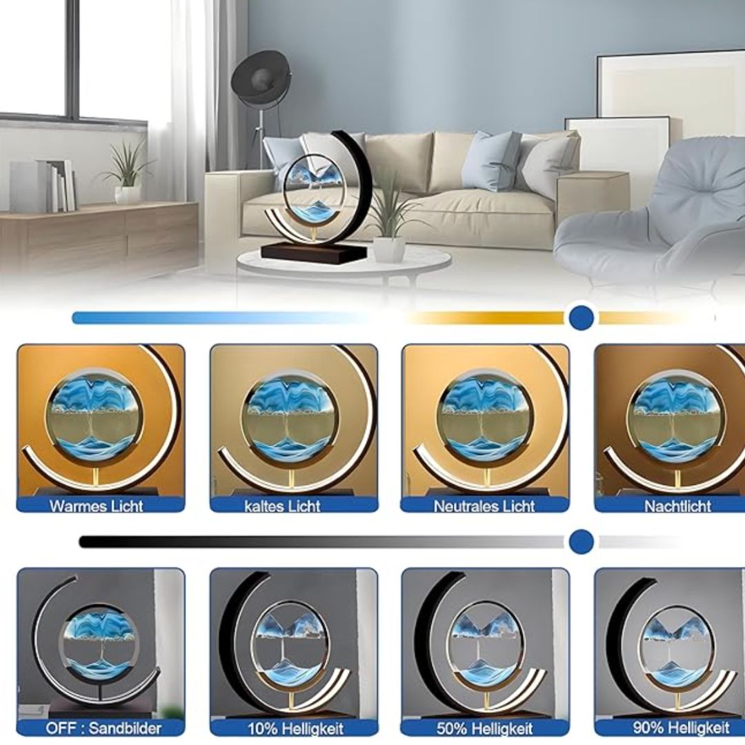 LED Sandbild Tischlampe Modern Deko Wohnzimmer