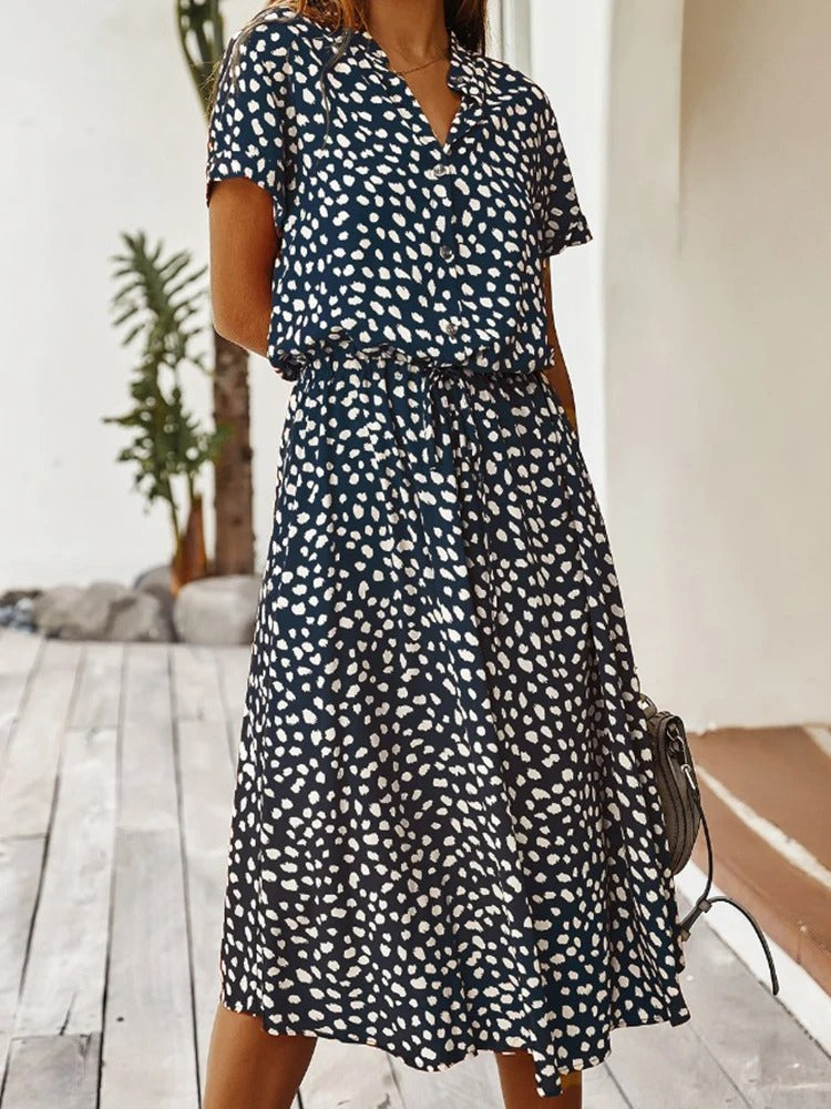 Damen Sommerkleid Regular Fit Freizeit leicht und luftig mit Print