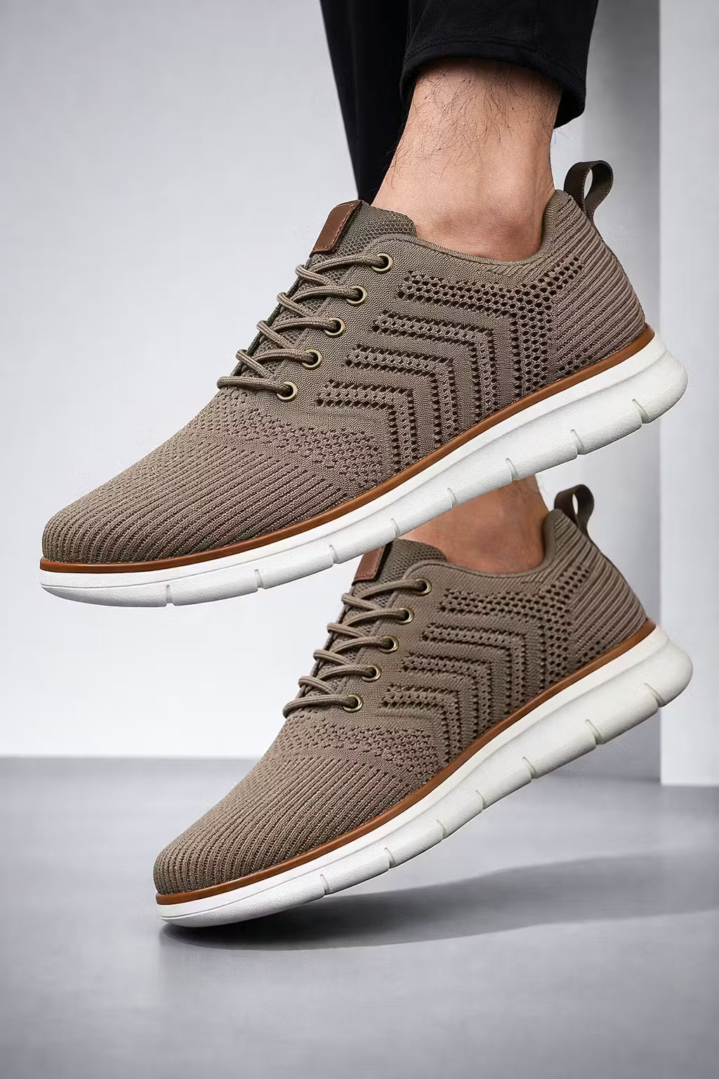 Herren Strick-Sneaker Regular Fit Freizeit Low-Top