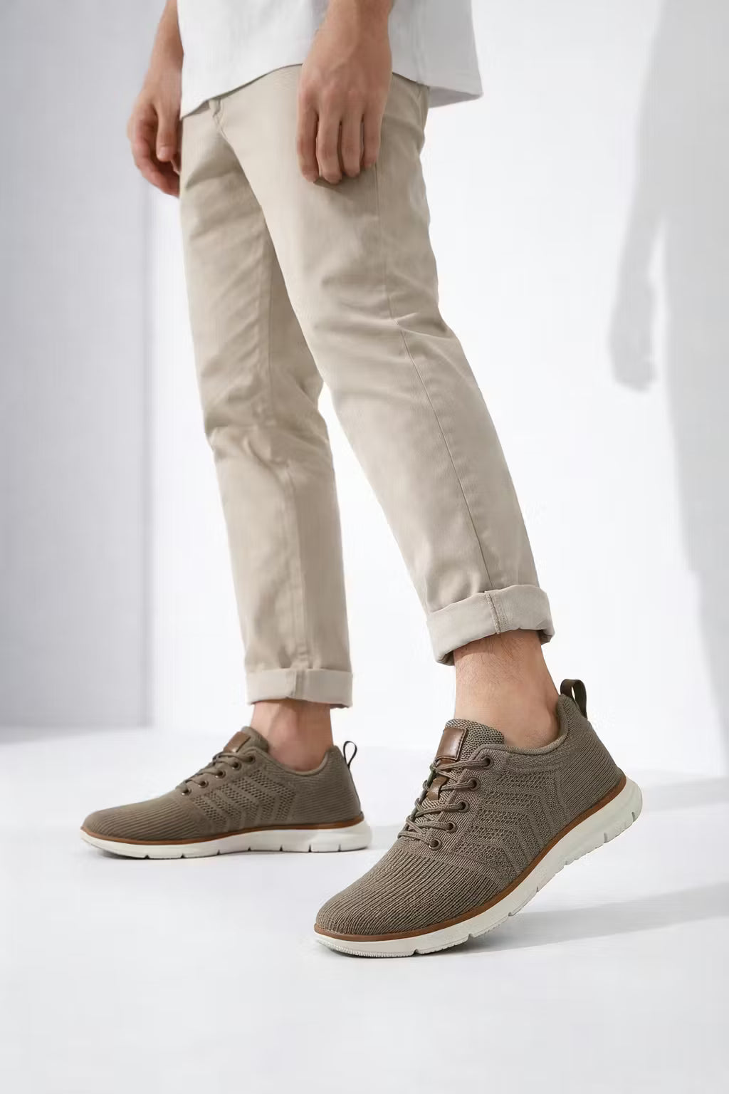 Herren Strick-Sneaker Regular Fit Freizeit Low-Top