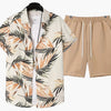 Anton | Herren Freizeit Set Relaxed Fit Sommer Kurzarmhemd Palmenmuster & Shorts