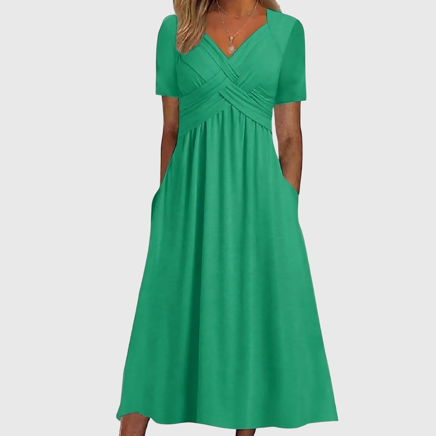 Damen Midi-Kleid Slim Fit Freizeit mit Bauchkontrolle