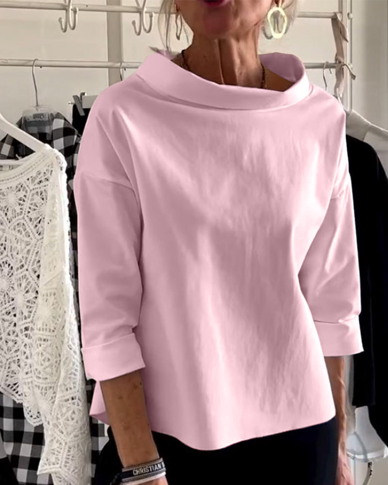 Damen Elegantes Oberteil Slim Fit Business Freizeit
