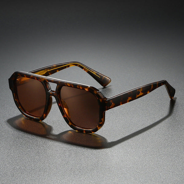 Herren Sonnenbrille Eckig Doppelsteg Freizeit