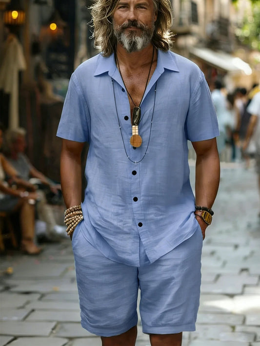 Will | Kurzarmhemd und Shorts Herren Regular Fit Freizeit Sommer