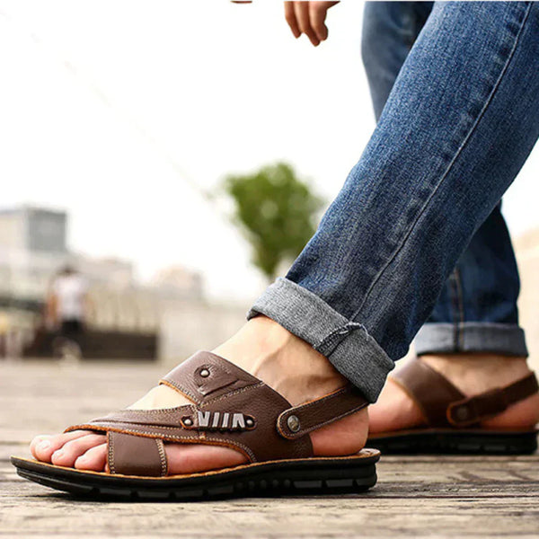 Vintage Herren Sandalen aus Kunstleder für den Sommer
