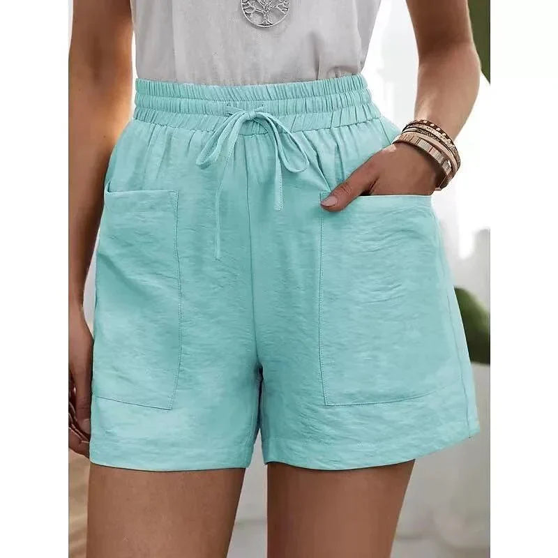 Damen Shorts High Waist Elastisch Casual Sommer