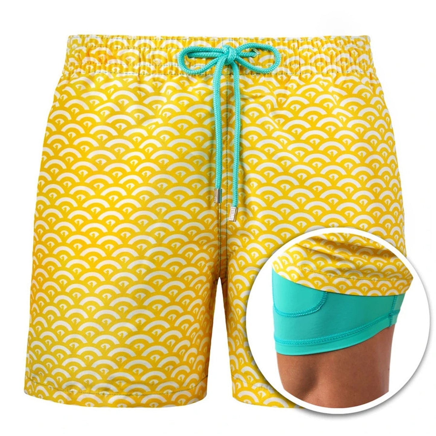 Doppellagige Strandshorts Herren Regular Fit Freizeit Sommer