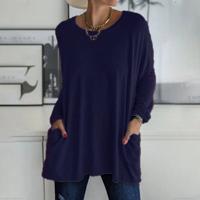 Damen Loose Fit Oberteil Casual Lässig Komfortabel