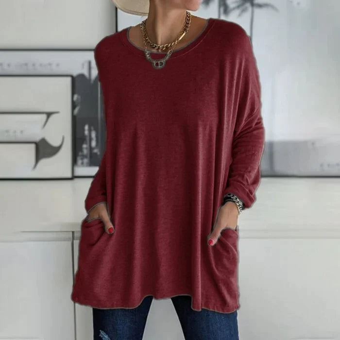 Damen Loose Fit Oberteil Casual Lässig Komfortabel
