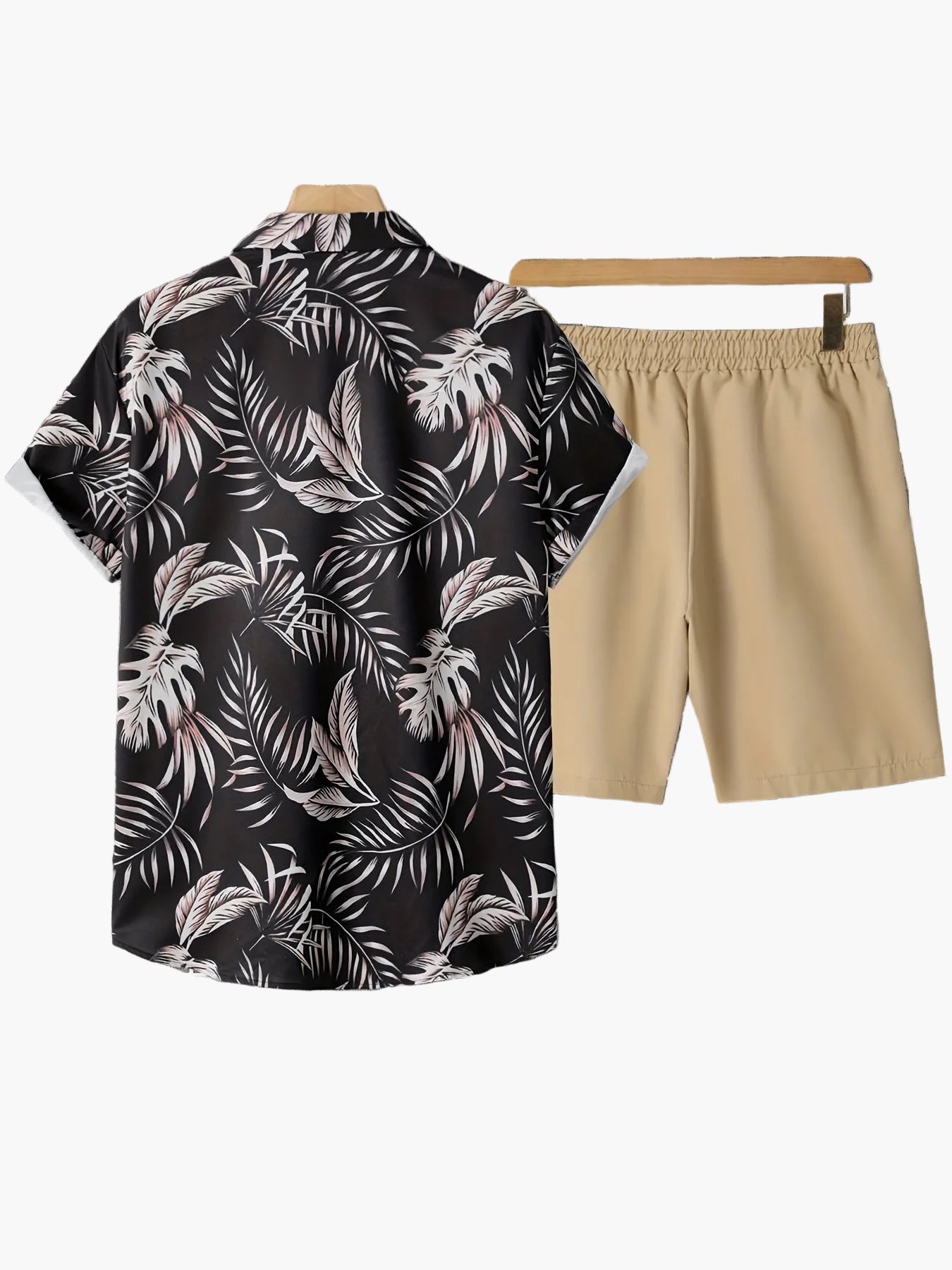 Hugh | Herren Sommer Set Relaxed Fit Freizeit Kurzarmhemd Tropischer Print Shorts