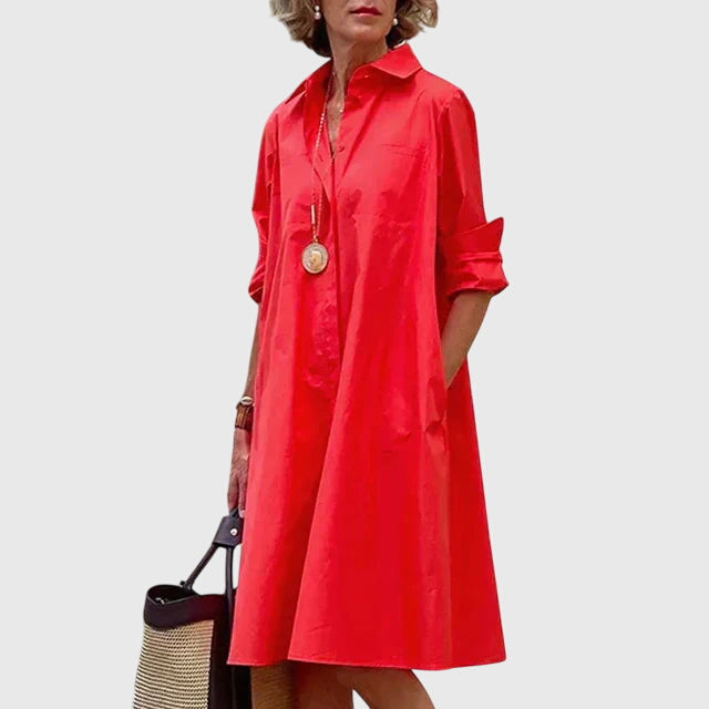 Damen Kleid Relaxed Fit Casual mit praktischen Taschen