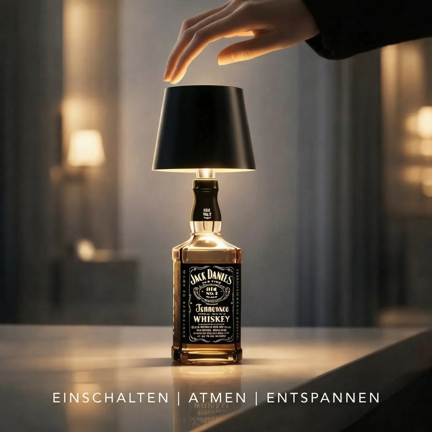 Flaschenlicht | Flasche als Tischlampe | Akku Tischleuchte | Flaschenverschluss | LumiFlasche