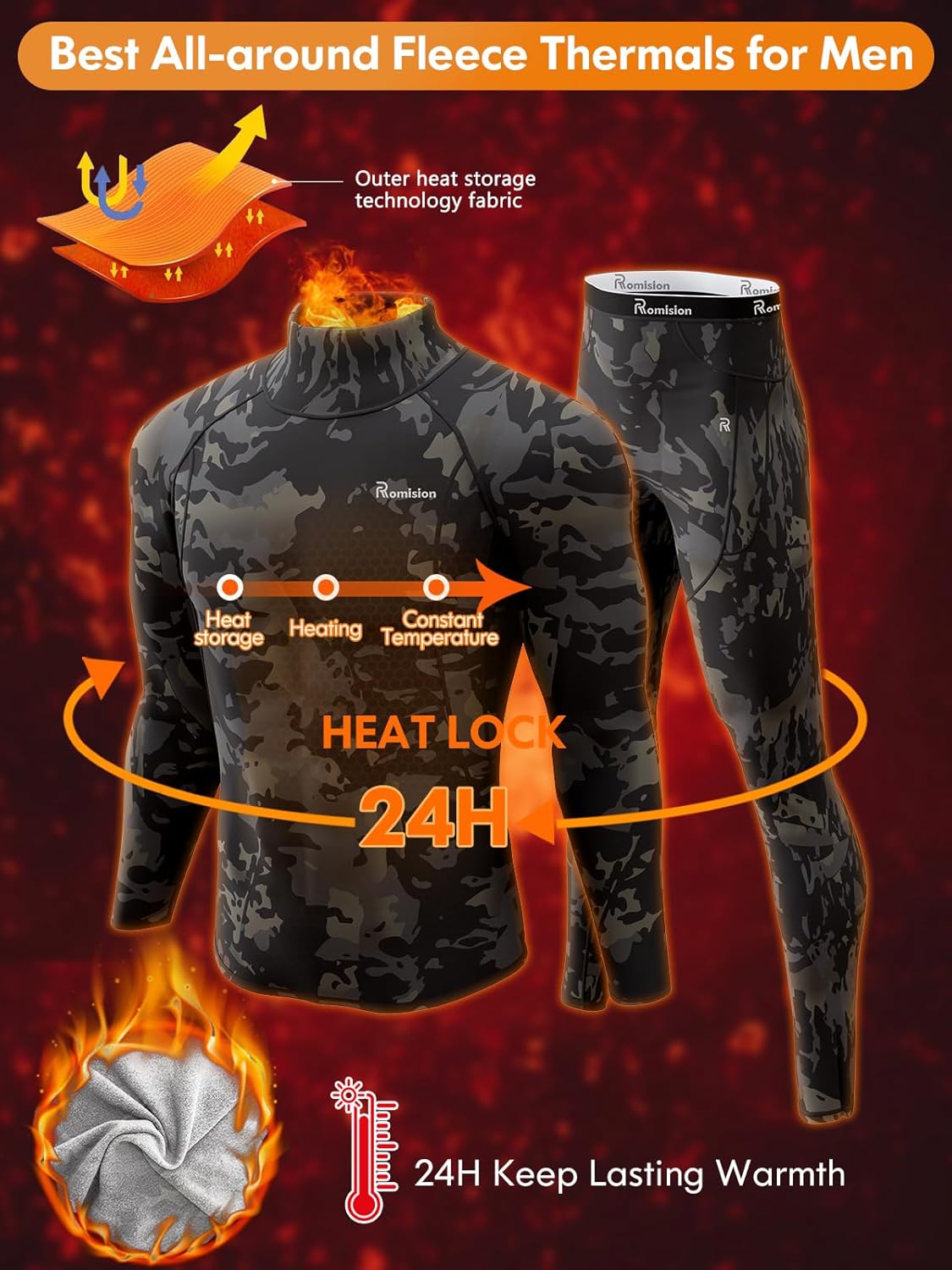 Thermounterwäsche Set Herren Slim Fit Winter Freizeit