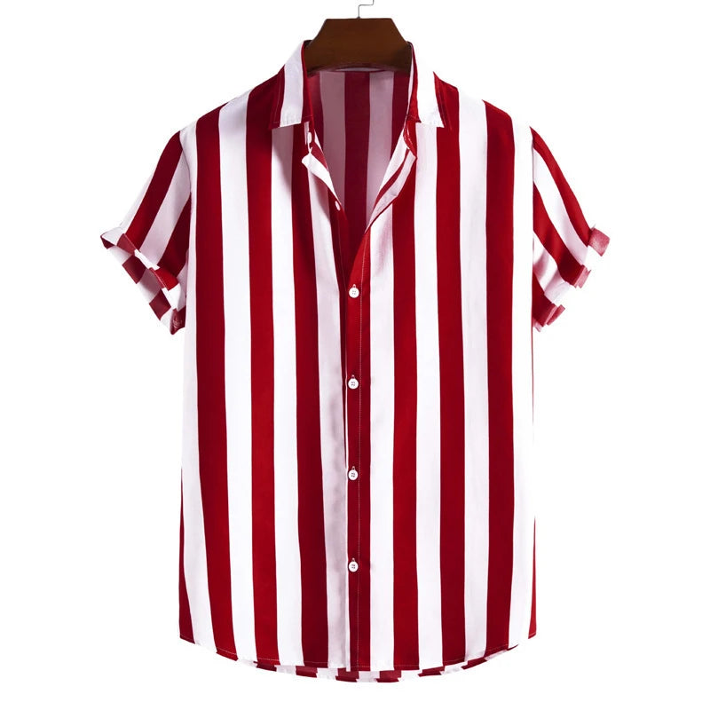 Ansel | Gestreiftes Kurzarmhemd Herren Regular Fit Freizeit Sommer